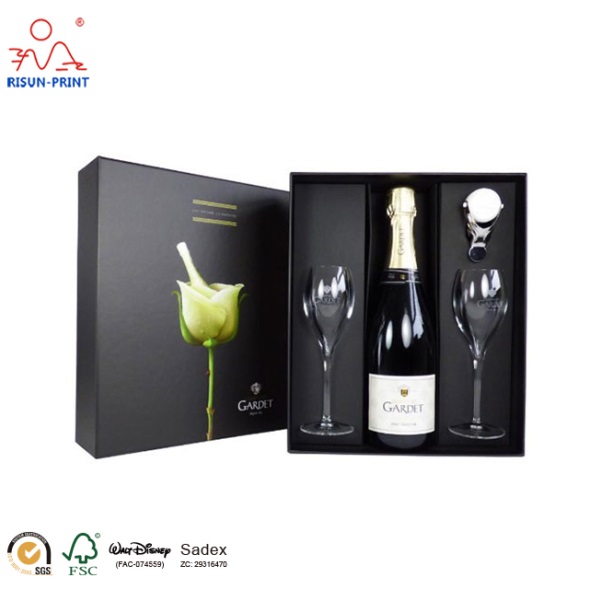Champagne bottle gift wine box