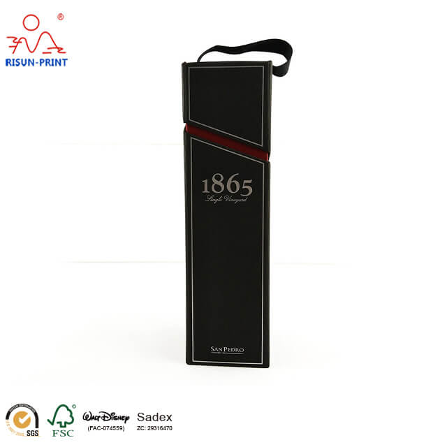 Black Cardboard Packaging Wine Box