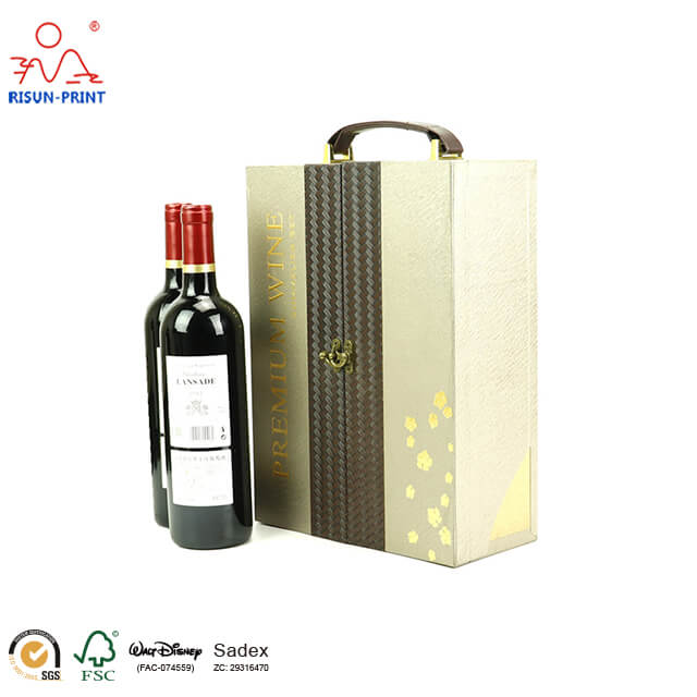 Double open wine glass box