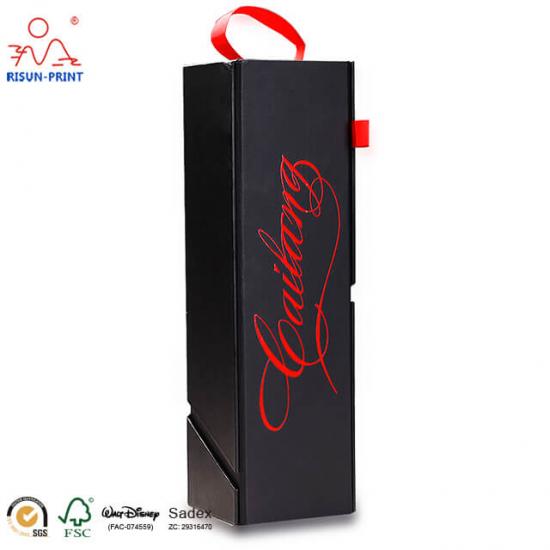 Collapsible Rigid Wine Box Black