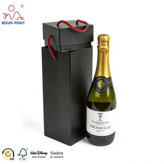 3 Ply Cardboard Black Bottle Wine Packaging Box